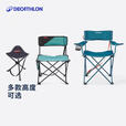 迪卡侬户外折叠椅子便携露营折叠凳钓鱼椅随身靠背椅马扎凳子 离地41cm三角马扎-等高线灰色