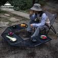 CAMPINGMOON柯曼折叠桌网桌科曼户外露营桌野餐桌多层置物架可拼接T-230 【T-2309C】2分之1天板花纹