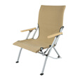 vidalido维达利多户外露营折叠椅三代椅便携铝合金帆布竹木扶手椅钓鱼椅子 卡其色
