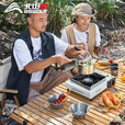 北山狼卡式炉户外露营炉具便携式卡磁炉瓦斯炉火锅炉燃气炉野外卡斯炉 白色方炉套装+1.4L水壶