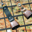 SooGree户外氛围感金属铃铛挂饰PU皮材质增添高级感户外露营风铃挂件装备 GSW88572露营氛围风铃挂件焦糖色