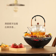 探路鸽围炉煮茶电陶炉套装器具蒸煮一体茶壶室内露营全套玻璃烧水煮茶器 电陶炉