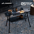 山趣（ShineTrip）户外05系铝合金战术滑板桌黑化露营多功能便携IGT可拓展置物板桌 滑板桌套装