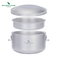 必唯（BOUNDLESS VOYAGE） 纯钛外双层饭盒便当饭盒900ml便携露营泡面碗餐具带盖野营野餐 Ti1095T  900ml