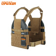 出众者 轻量化战术背心可插防刺挡板户外作战马甲MOLLE系统装备 狼棕COB
