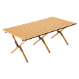 北乐户外便携式露营折叠桌椅蛋卷桌野营野炊野餐桌椅摆摊桌子克米特椅 胡桃木色大号【120cm】+大号椅*6
