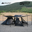 山趣（ShineTrip）户外05系轻量化隧道帐篷遮阳防晒野餐露营摩托车便携旅行过夜帐篷 风隐绿(一室一厅可容纳2-4人) 单帐篷-不含门厅杆