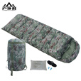 户外君 迷彩睡袋 户外成人野营信封式睡袋秋冬加厚保暖睡被 林从1kg
