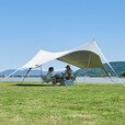 牧高笛户外露营大空间遮阳棚天幕帐篷野餐露营防雨防晒黑胶天幕  俊庭520/晨雾白