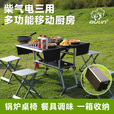 步林（BULin）户外移动厨房车载便携可折叠燃气炉柴火灶台自驾野餐炊具全套装备 【C650C柴气电三用版】移动厨房