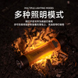 韵山珀影超轻量化手电筒户外强光多功能充电露营迷你便携EDC帽夹 琥珀色电筒+登山扣+伞绳+绳帽夹