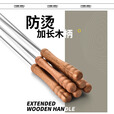 原始人烧烤签子羊肉串烤肉烤串铁签工具木柄钢签钎子食品级烧烤叉 烧烤叉*3只装