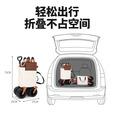 CAMEL露营车营地车折叠购物车坦克轮买菜车家用拉货取快递野营遛娃遛狗 平折收纳， 140L ,米白/驼色 P102A