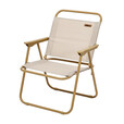 原始人折叠椅克米特椅户外露营椅子便携沙滩椅钓鱼椅凳子折叠椅子 卡其色木色架-加高款