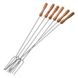 原始人烧烤签子羊肉串烤肉烤串铁签工具木柄钢签钎子食品级烧烤叉 烧烤叉*3只装