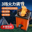 便携式户外自驾柴火灶露营野炊烤火取暖烧水气化炉无烟燃烧气化炉 便捷式野炊炉送六大配件