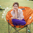 喜马拉雅折叠椅便携凳子户外椅子露营野餐椅月亮椅折叠沙滩钓鱼椅导演椅 【中号椅*蜜姜色】加宽坐感舒适