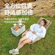 探险者户外折叠椅便携式躺椅月亮椅折叠沙滩椅碳钢超轻野餐露营椅子 【卡其色】月亮躺椅