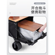 牧行露营车户外折叠小推车聚拢型带桌板餐车便携拖车GL1 200L 曜石黑+遮阳顶棚