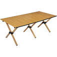 清系便携式露营桌子野餐桌椅套装野营用品装备户外折叠桌蛋卷桌 胡桃木色特大号120款