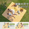原始人野餐垫防潮垫防水防潮加厚露营垫加厚户外露营折叠户外野餐坐垫 黄格2*1.5m-厚约5mm