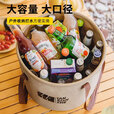 探险者户外水桶圆形水桶户外便捷式折叠水桶野餐储水桶露营装备 10L折叠圆形水桶【卡其】