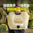 原始人户外便携音乐节储水袋大容量加厚装水软水袋徒步露营储水袋 卡其-加大口径 可放冰块