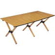 清系便携式露营桌子野餐桌椅套装野营用品装备户外折叠桌蛋卷桌 胡桃木色特大号120款