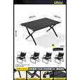 GERTHRON德国露营椅子桌子一套户外折叠桌椅桌椅蛋卷桌便携式野营野餐桌椅 【中号90cm】耀黑碳钢合金蛋卷桌+克米特椅*4 【2.3加粗加厚】