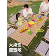 野徒者露营桌蛋卷桌户外折叠桌子椅便携式野餐桌椅露营装备野炊野营套装 耀夜黑-大号-榉木扶手 加固承重