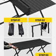 JCZS德国户外蛋卷桌椅露营桌椅便携式折叠桌野营野餐桌椅桌子摆摊套装 【2.3加粗加厚】大号120cm耀黑1