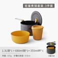 SEA TO SUMMIT户外铝合金炊具套装 烧水煎锅野营套锅便携露营餐具 铝合金煮锅套装3件套-单色