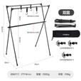 原始人三角置物架户外露营支架铝合金野营挂架野炊折叠餐具架子锅架 双层【带12个挂钩】亮面黑