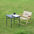 牧高笛户外露营野餐便携碳钢折叠蛋卷桌野餐野营装备山享方形蛋卷桌  曜石黑L 适用2-6人