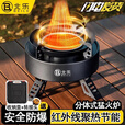 北乐卡式炉户外炉具分体式防风红外线燃气炉灶野外野炊露营瓦斯卡磁炉 【灰色】红外线聚能猛火炉