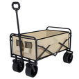 骆穂豆露营车户外可折叠推车超大营地车野餐车拖车野营手拉杆摆摊小 [卡其色5寸]小号转向轮