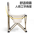 CAMELCROWN户外装备折叠椅子便携野外露营钓鱼凳靠背摆摊休闲椅子户外椅 熊猫印花款大号，米白，1142153001D