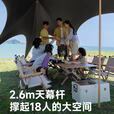 原始人（The Primitive）钛黑胶天幕帐篷户外便携露营六角防晒新型速开野营新款遮光遮阳棚 后开推车+120桌*2+克米特*8+天幕