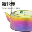 钛途（TITO TITANIUM） 纯钛烧水壶户外便携大容量泡茶明火野营露营茶壶轻量耐用 纯钛烧水壶800ML-冰花钛色