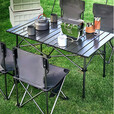 督昂户外露营蛋卷桌椅子折叠便携式一桌四椅六椅野餐组合全套装备套装 X腿蛋卷桌60号(黑)*1 折叠椅黑色(加大)*2