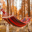 风栖远野户外吊床秋千双人500斤防侧翻月牙棒瑜伽吊床挂树露营室内荡椅 红特价190*80CM【不防侧翻】 送收纳袋+加粗工业绑绳