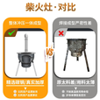 双幼品质2024新款一体式冲压柴火灶露营炉子家用烧木柴户外移动加 43CM【厚款一体炉身】礼包+3_6