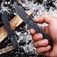 三刃木全钢石洗小折刀户外露营小刀全钢材质扎实耐用未开刃 深灰色 60°以上 x 6.6cm x 97mm