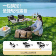 探险者（TAN XIAN ZHE）露营桌椅套装蛋卷桌月亮椅户外折叠椅子折叠桌露营车野餐装备全套 【一车拉走】95碳钢桌+月亮椅*4