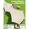 探险者帐篷户外露营便携天幕帐篷速开加厚黑胶防雨防晒全遮光野营装备 黑胶六面帐篷4-6人【防潮垫】