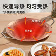 户外烤盘露营烧烤盘韩式烤肉盘家用316不锈钢不粘煎锅电磁炉双用 38CM双耳鱼鳞烤盘+卡式炉+剪夹刷