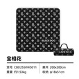 black dog黑狗户外超声波野餐垫露营铝膜防潮垫加厚沙滩草坪春游坐垫 云游绘卷-夜幕黑 展开尺寸：200*200cm