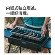 挪客墨烟多功能立式烧烤炉家用烧烤架户外便携碳烤烤串烤肉炉子 黑色/置物款