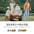探险者（TAN XIAN ZHE）露营车坦克轮带桌板露营车户外折叠特大号快递车小拖车野餐拉车 150L 淡栗棕实心静音轮+桌板