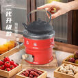 万家（WANJIA）一节二节多功能煤炉烤火炉煤球炉取暖手提移动户外新款炭炉 双耳抽屉式红一节【内径14cm】+压火盖